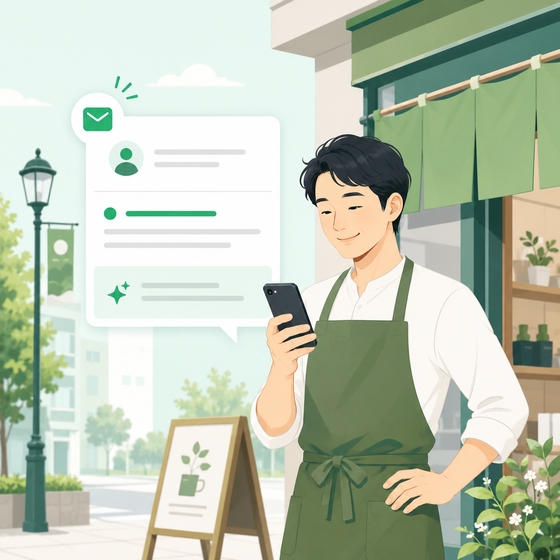顧客から届いた連絡をスマホで確認するイメージ